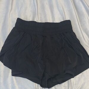 Offline by aerie Women's Black running Shorts bike shorts under with pocket med